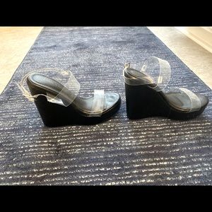 Clear wedge shoes